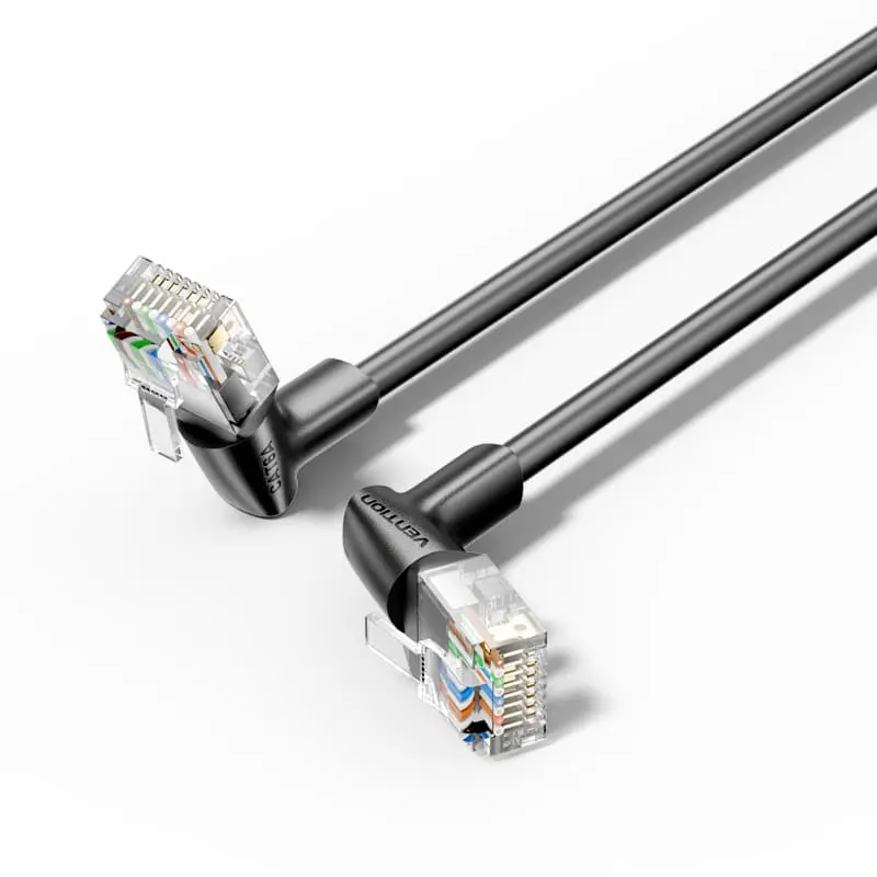 VENTION Cat6A UTP Rotate Right Angle Ethernet Patch Cable 20M Black Slim Type Model # IBSBQ