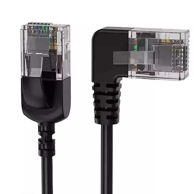 VENTION Cat6A UTP Rotate Right Angle Ethernet Patch Cable 0.5M Blue Slim Type Model # IBOLD