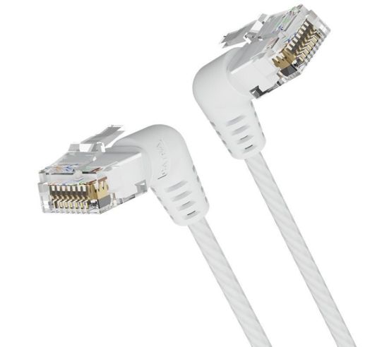 [IBOWD] VENTION Cat6A UTP Rotate Right Angle Ethernet Patch Cable 0.5M White Slim Type Model # IBOWD