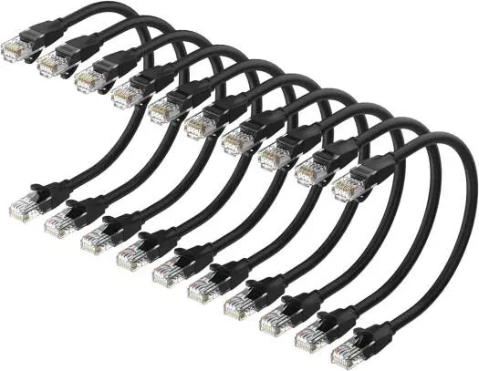 [IBEBA-10] VENTION Cat6 UTP Ethernet Patch Cable 0.1M Black 10 Pcs/Pack Model # IBEBA-10