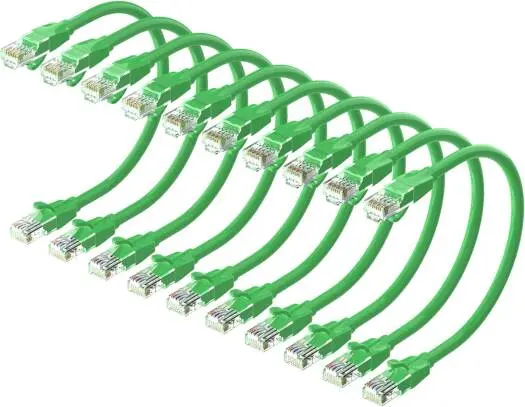 [IBEGA-10] VENTION Cat6 UTP Ethernet Patch Cable 0.1M Green 10 Pcs/Pack Model # IBEGA-10