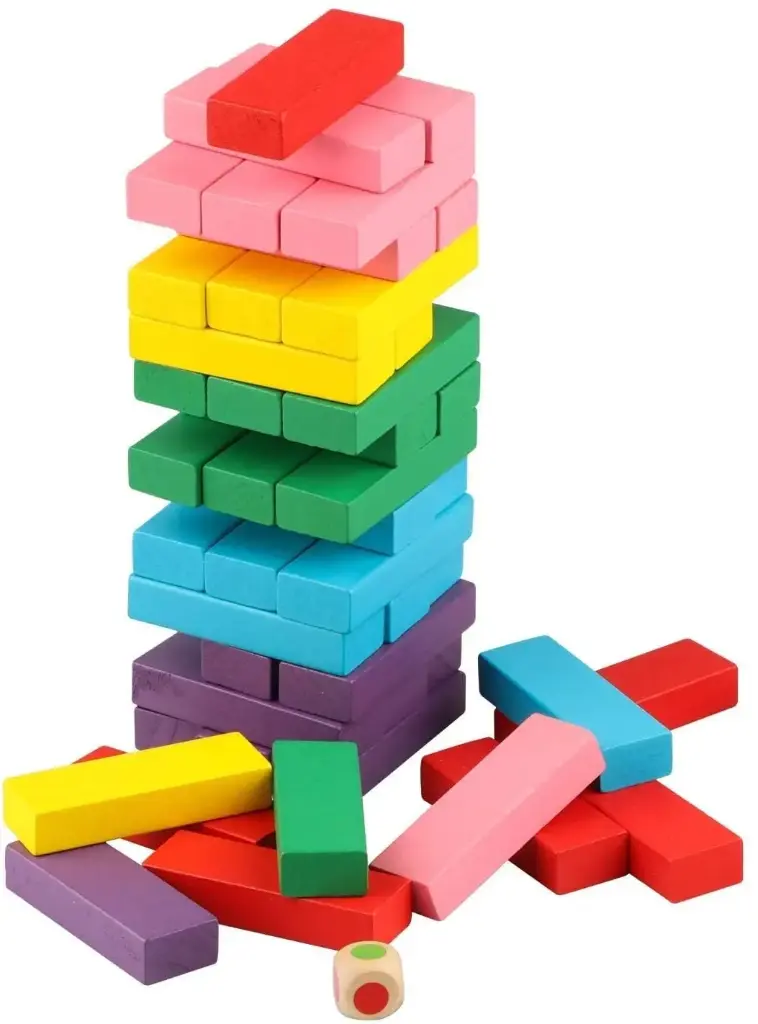 BUY4LESS - 54 Pieces Colorful Dominoes 6 x 2 x 1.2 cm Blocks Stacking Toys for Kids