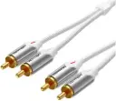 VENTION Cotton Braided 2RCA Male to Male Audio Cable 1M Silver Aluminum Alloy Type Model# BCQIF
