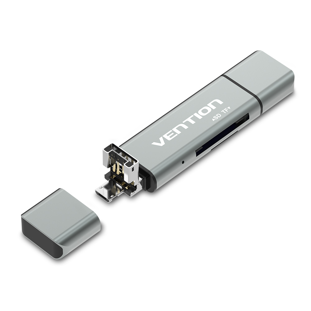 [CCJH0] VENTION USB2.0 Multi-function Card Reader Gray Model # CCJH0