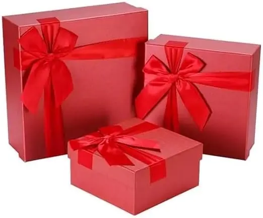 BUY4LESS - 3pcs Gift Boxes with Ribbon, for Birthday, Christmas, Wedding, Anniversary, Housewarming, Valentine's Day, Mother's Day, Father's Day