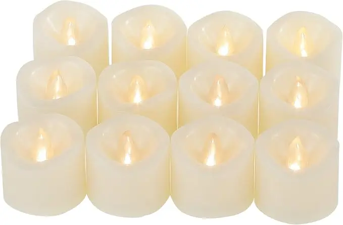 [4000-24-23] BUY4LESS - 12 pcs/set Led flickering battery operated tea light Candles for Party Home Wedding Halloween Christmas Thanksgiving Decoration