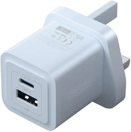 VENTION 2-Port USB (C + A) GaN Charger (30W/30W) UK-Plug Pink Model# FEQP0-UK