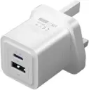 VENTION 2-Port USB (C + A) GaN Charger (30W/30W) UK-Plug White Model# FEQW0-UK