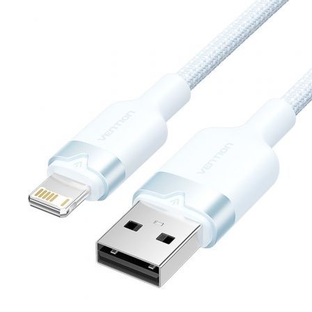 VENTION USB 2.0 Type-A Male to Lightning Male 2.4A Cable 1M Blue Aluminum Alloy Type Model# LANSF