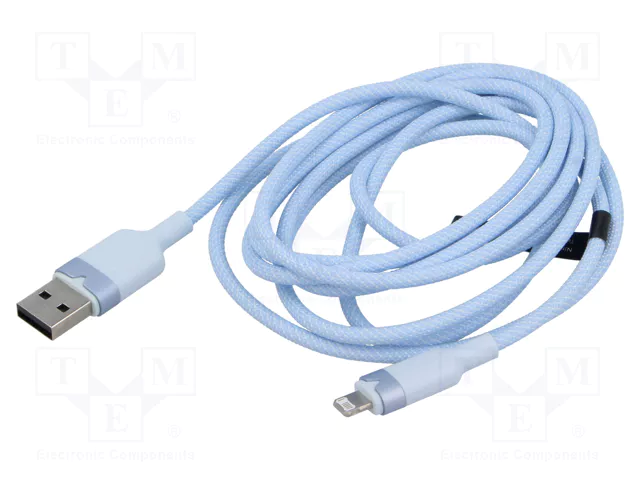 [LANSH] VENTION USB 2.0 Type-A Male to Lightning Male 2.4A Cable 2M Blue Aluminum Alloy Type Model# LANSH