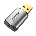 VENTION USB External Sound Card Gray  Metal Type (OMTP-CTIA) Model # CDLH0
