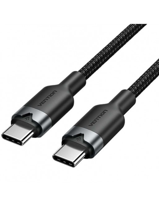 [TRDBH] VENTION USB 2.0 Type-C Male to Type-C Male 3A Cable 2M Black Aluminum Alloy Type Model# TRDBH