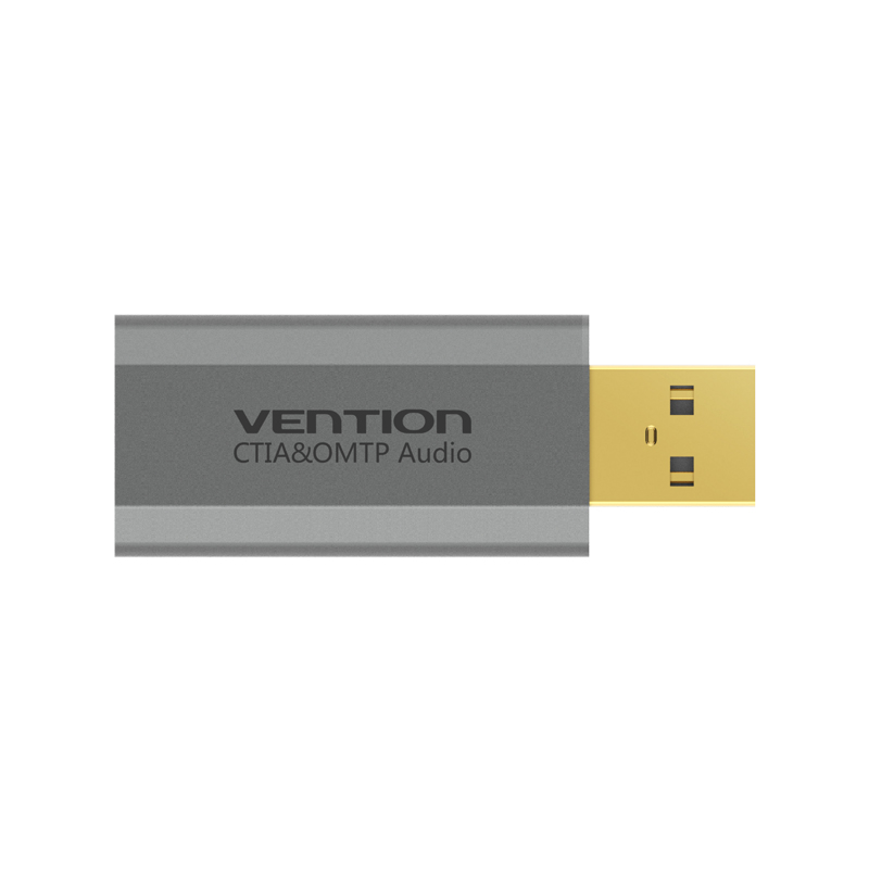 [VAB-S19-H] VENTION USB External Sound Card Gray Metal Type Model # VAB-S19-H