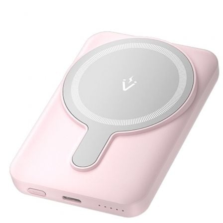 VENTION 5000mAh Magnetic Wireless Power Bank (USB-C + USB-C + Wireless) 20W Pink Light Indicator Display Type Model# FHSP0