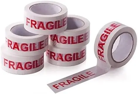 BUY4LESS - Fragile Packing Tape - Pack of 6 (Length 50 Yard, width 48 mm, thickness 50 Micron, Fragile)