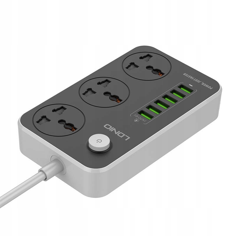 VEOTECH 3 Power Socket Surge Protector – Anti-Static Power Strip with 200 CM Extension Cord | 13A, 250V Multi Plug Adapter for Home & Office