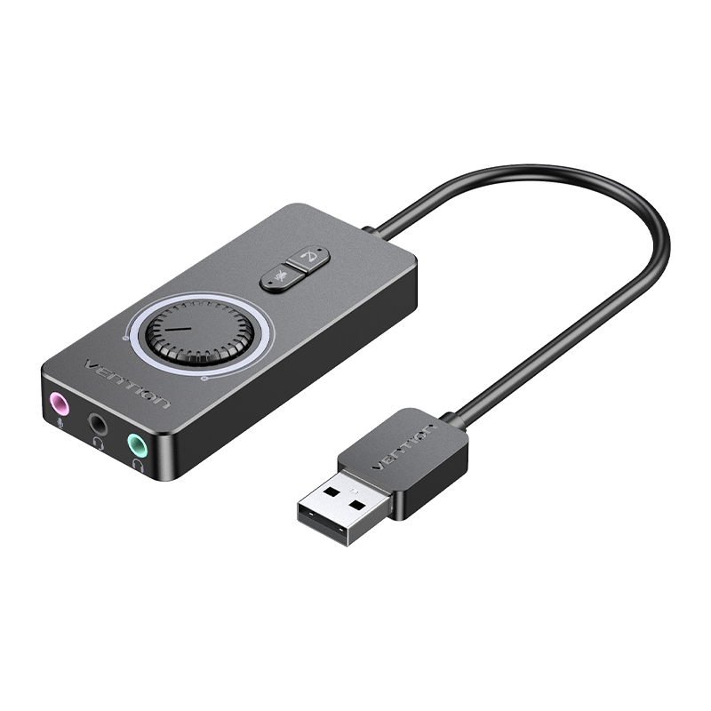 VENTION USB 2.0 External Stereo Sound Adapter with Volume Control 0.5M Black ABS Type Model # CDRBD