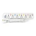Terminator 6 Way Universal Power Extension Socket With Individual Switches & Indicators 5M