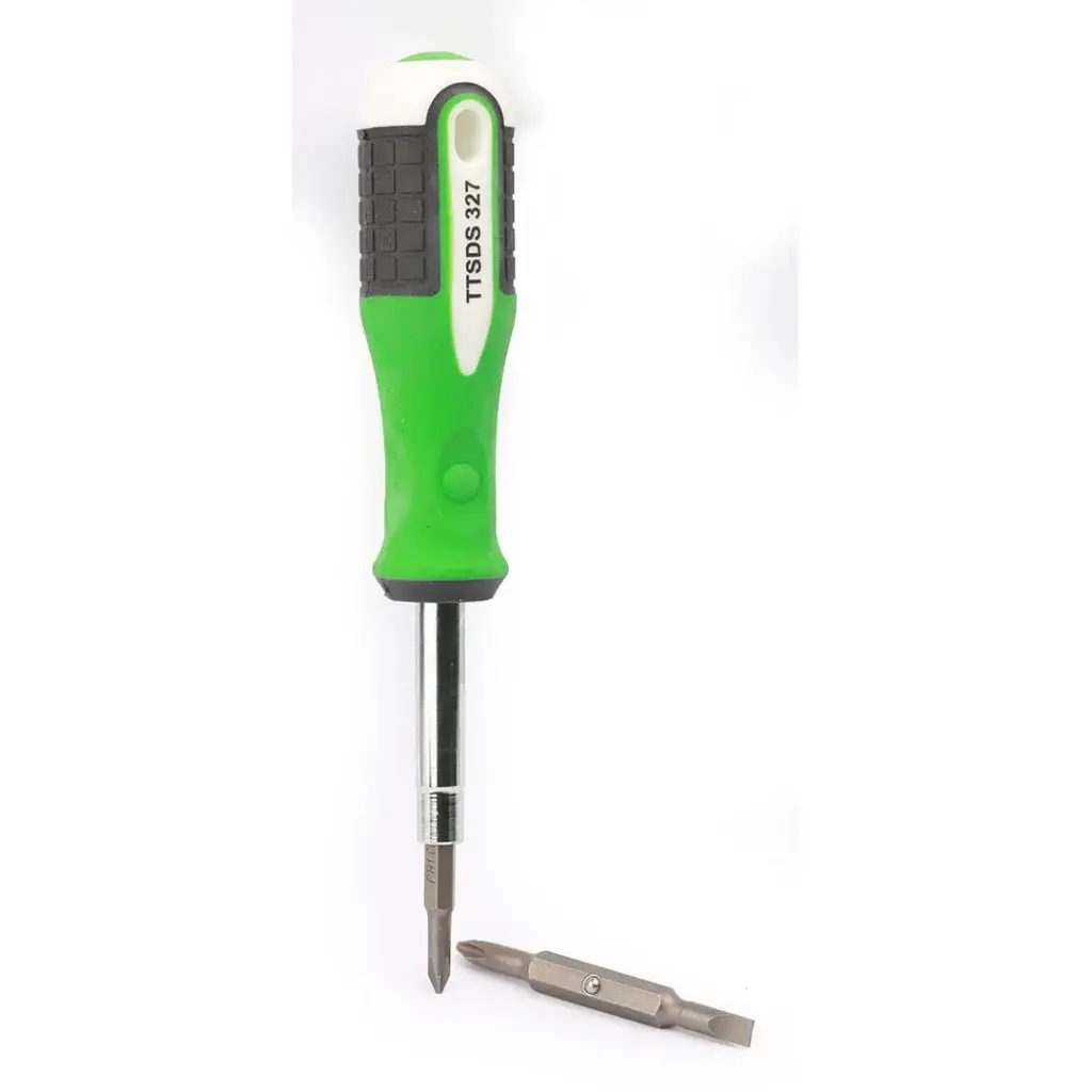Terminator Screw Driver Set 4 Size (+& -) Detatchable With Rubber Heads