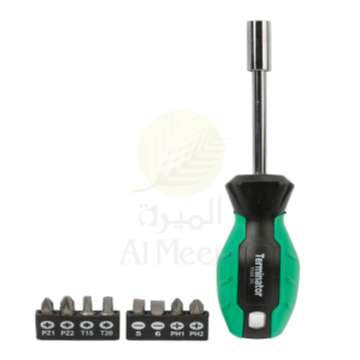 [TTSDS 312] Terminator Screw Driver Set 9 Pc  1 Pc Bit Holders & 8 Pcs Bits