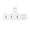 Terminator 3 Way Universal T Socket With Surge Protection,Individual Switch And Indicator