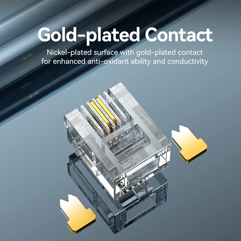 [IDKR0-100] VENTION 6P4C Telephone Modular Plug 100Pcs/Pack Model# IDKR0-100