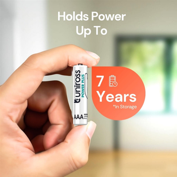 [UPPAAAPK4] Uniross Power Plus Alkaline Battery AAA 1.5V Reliable Performance, Long Shelf Life, Rugged, leak-proof  Battery Pack of 4 Model# UPPAAAPK4