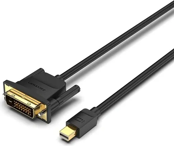VENTION Mini DP Male to DVI-D(24+1) Male HD Cable 1M Black Model# HFFBF