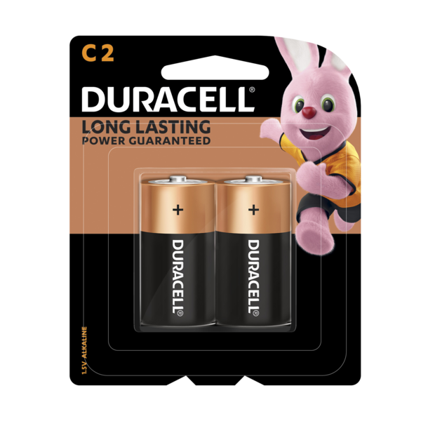 Duracell Alkaline Battery C Long Lasting 2 Pcs Blister Pack 