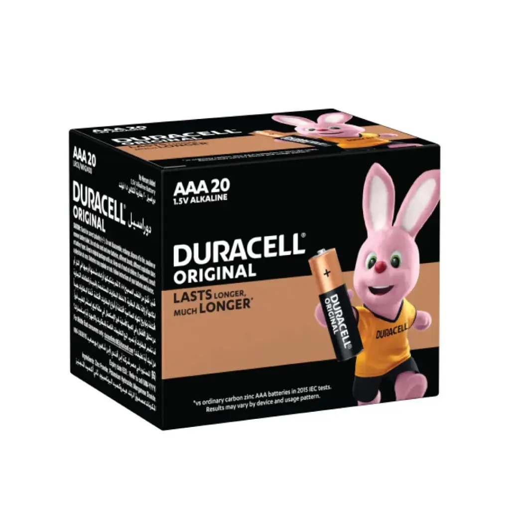 Duracell Alkaline Battery AAA Original 20 Pcs Box Pack