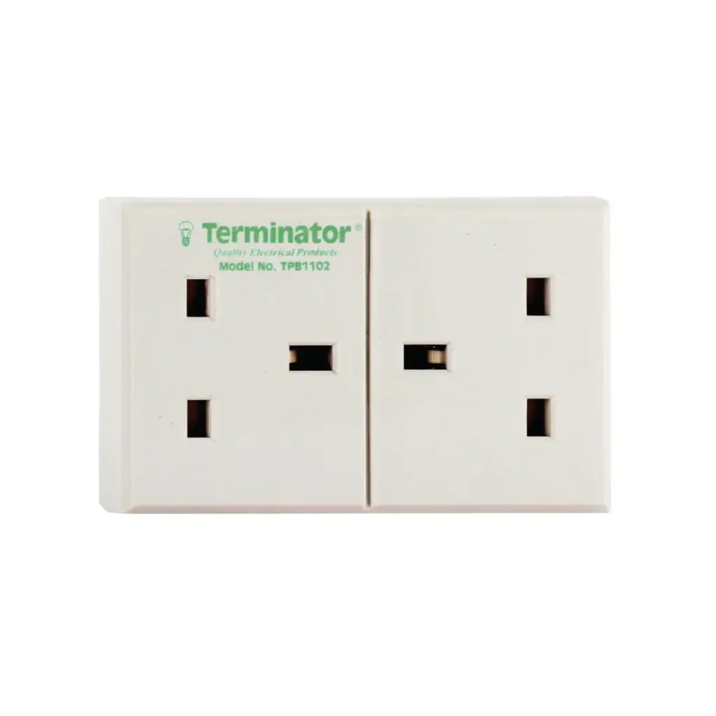 Terminator Esma Approved 13Amp Rewirable Extension Trailing Socket With Power Indicator And Replaceable Fuse (2 Way Uk)
