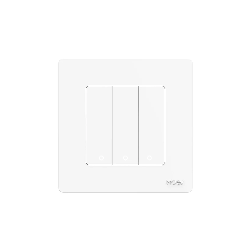 MOES switch PUSH RING Zigbee 3 gang white