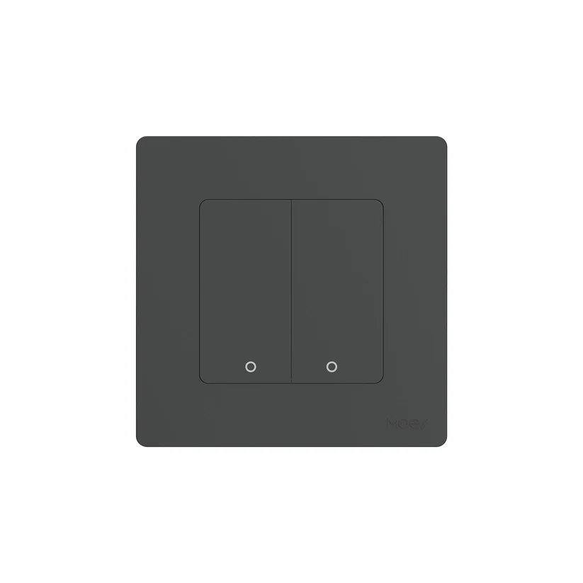 MOES switch Push Ring Zigbee 2 gang Grey