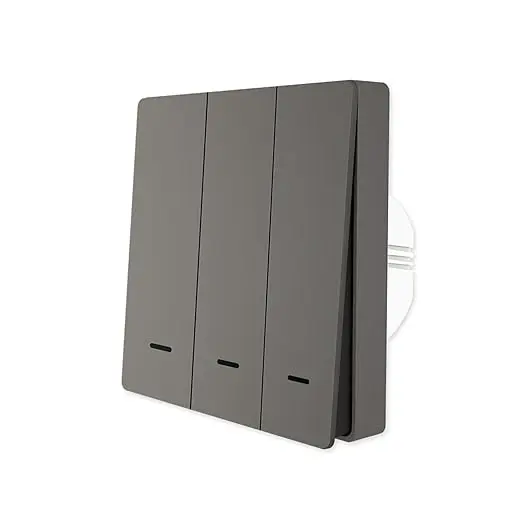 Smart Life Switch Push Piano Zigbee 3 gang Black