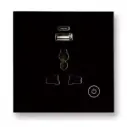 Socket Glass USB+C Wifi 1 gang black