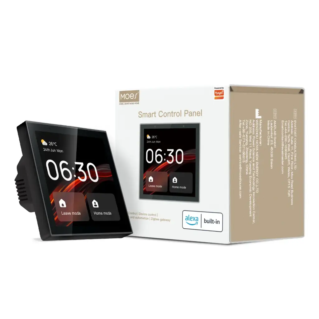 Moes Panel LN Zigbee 4 in Black