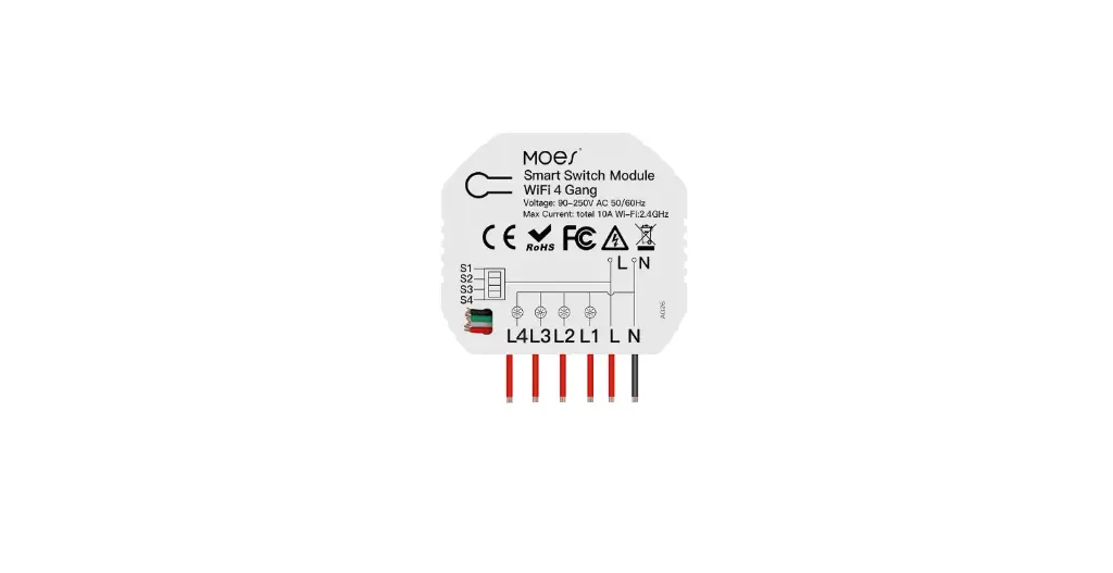 Moes Smart Switch Zigbee 4 gang White