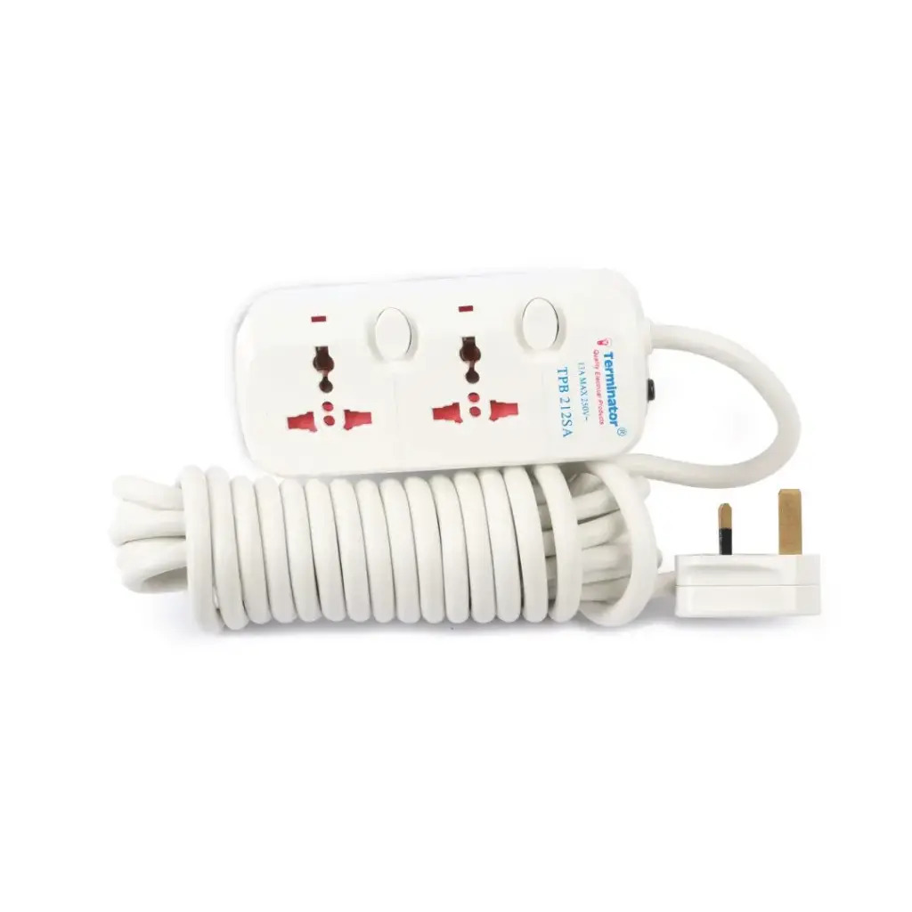 Terminator 2 Way Universal  Power Extension Socket 3M  Esma Approved