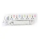 Terminator 5 Way Universal  Power Extension Socket With  Individual Switches & Indicators  5M Suchko Plug