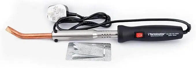 [TSI 150-13A] Terminator Soldering Iron 150W  with 13A plug, 8 Gm Solder  Wire, Metal Stand and long life  Tip.
