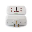 Terminator 3 Way Universal T  Socket With One 3 Pin And Two  2 Pin Sockets 3 Pin Flat Plug