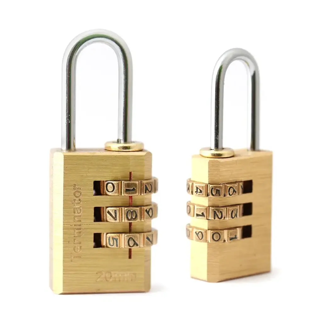  Terminator Brass Combination  Pad Lock (20mm) 