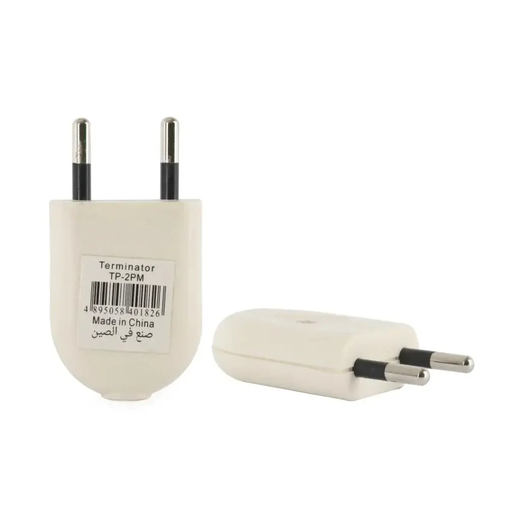 [TP 2PM/W] Terminator Top Plug 10A Fuse 2  Pin Plug White