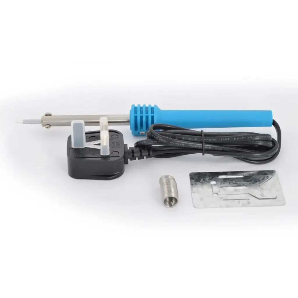 [TSI 40-13A] Terminator Soldering Iron 40W  with 13A plug, 8 Gm Solder  Wire, Metal Stand and long life  Tip. Esma Approved