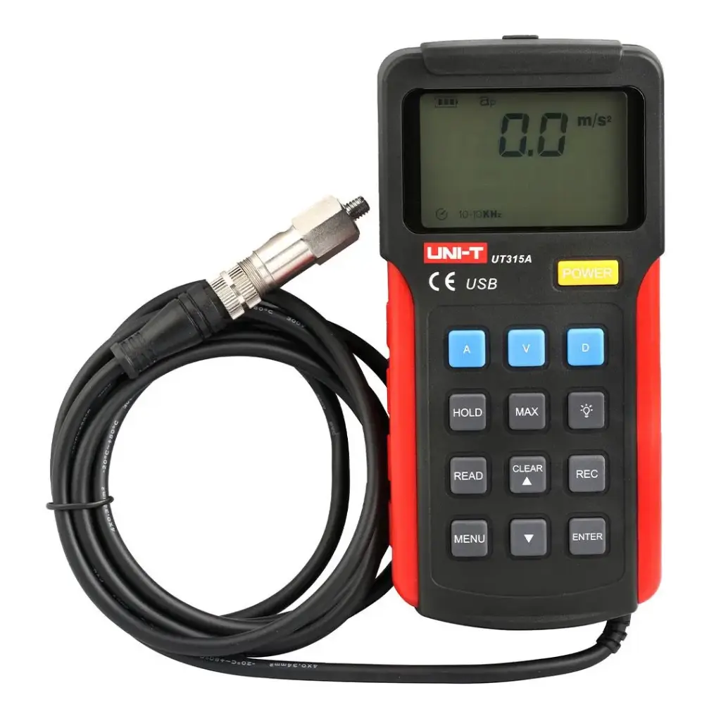 Uni T Vibration Tester  Acceleration (O-P) Velocity  (RMS) Displacement (P-P)