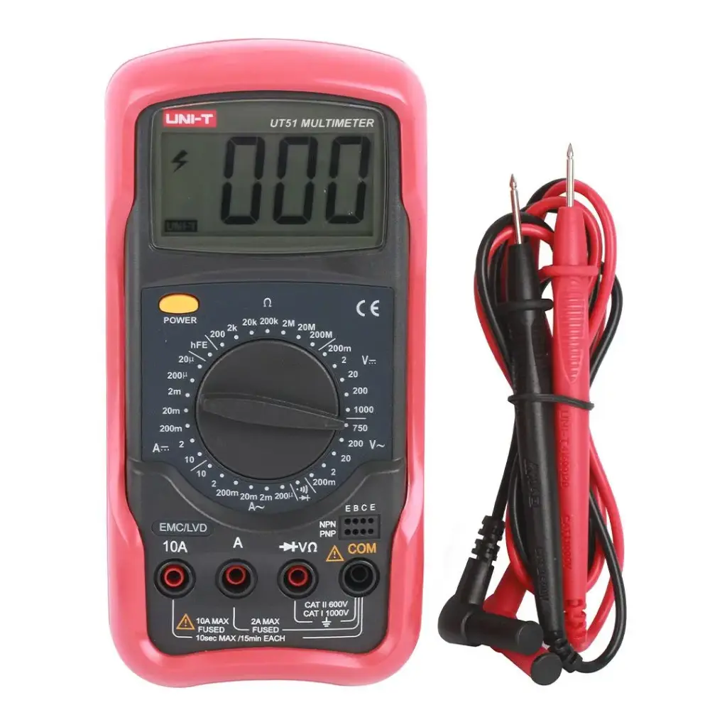 [UT 51] Uni T Multi Meter Digital  (Resistance Fused 10A  Range  Transistor Diode and Continuity)