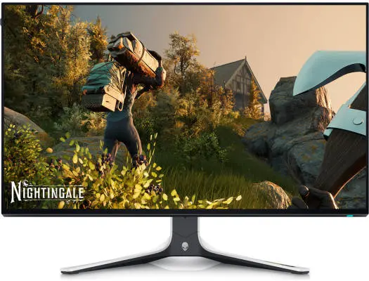 [AW2723DF] Dell 27" Alienware AW2723DF QHD Fast IPS Gaming Monitor, 2560×1440 Resolution, 240Hz Refresh Rate, 1ms Response Time, NVIDIA G-SYNC Compatible, HDMI 2.0, DisplayPort 1.4, USB Hub, Height/Tilt/Swivel/Pivot Stand, Lunar Light