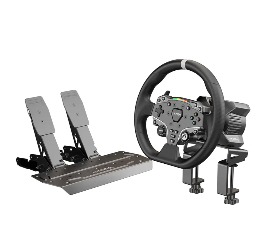 MOZA R3 Racing Simulator Bundle – Direct Drive Wheel Base, ES Steering Wheel & SR-P Lite Pedals for Xbox & PC