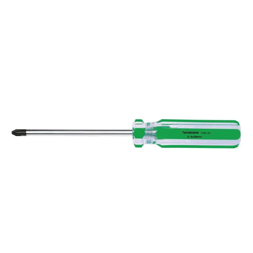 Terminator Screw Driver Size  6*200mm (+) With Plastic Handle