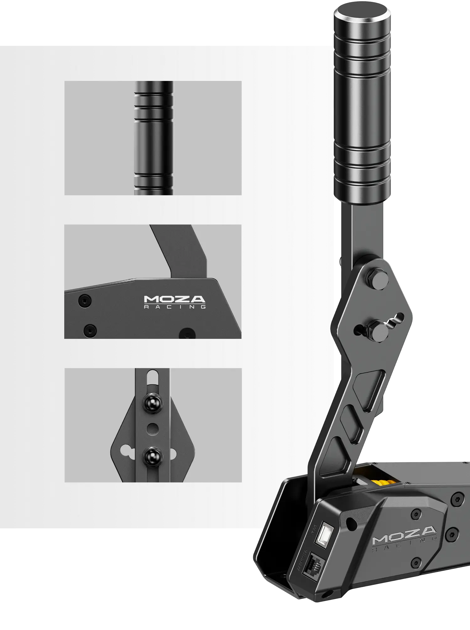 Moza HBP Handbrake – Progressive Hydraulic Simulation Handbrake with CNC Aluminum Body, Adjustable Brake Force & USB Connectivity – Compatible with Moza Racing Ecosystem 